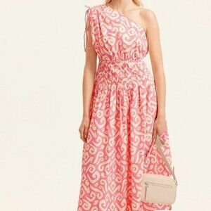 Country Road Print One Shoulder Midi Dress